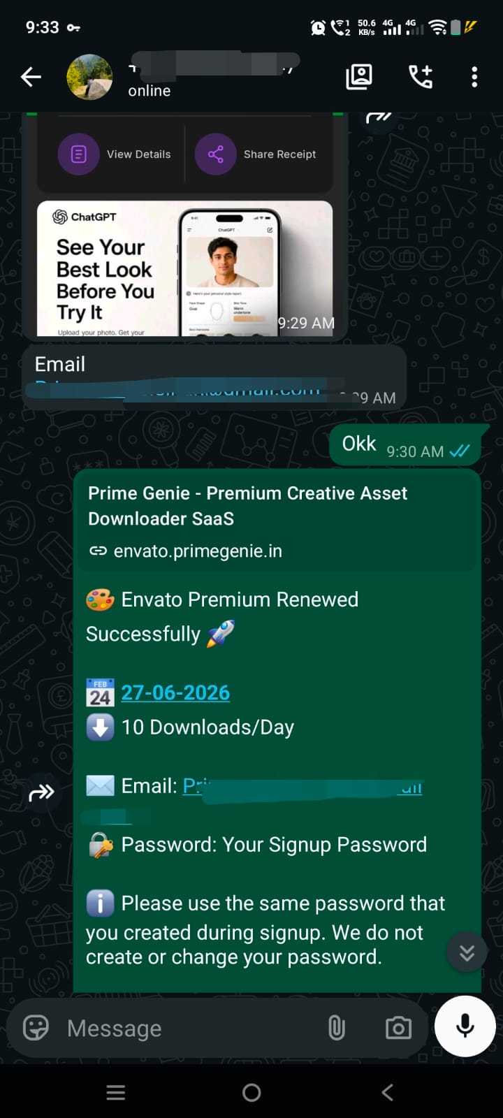 Prime Genie Group Buy designer tools subscription customer activation proof screenshot 51